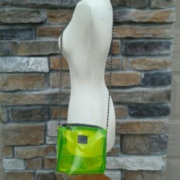 PINK Victoria's Secret Handbags - VS PINK Clear Lime Jelly Crossbody Bag EUC
